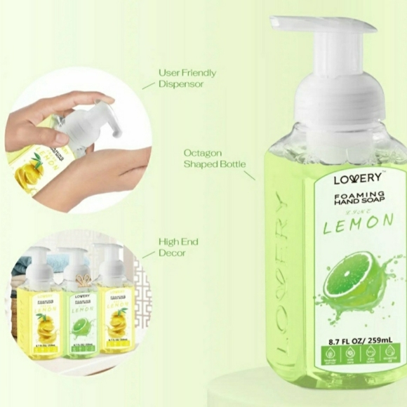 LIME LEMON Gentle Cleansing ALL Natural Moisturizing Foaming Hand Soap (2 pack) - Picture 7 of 8